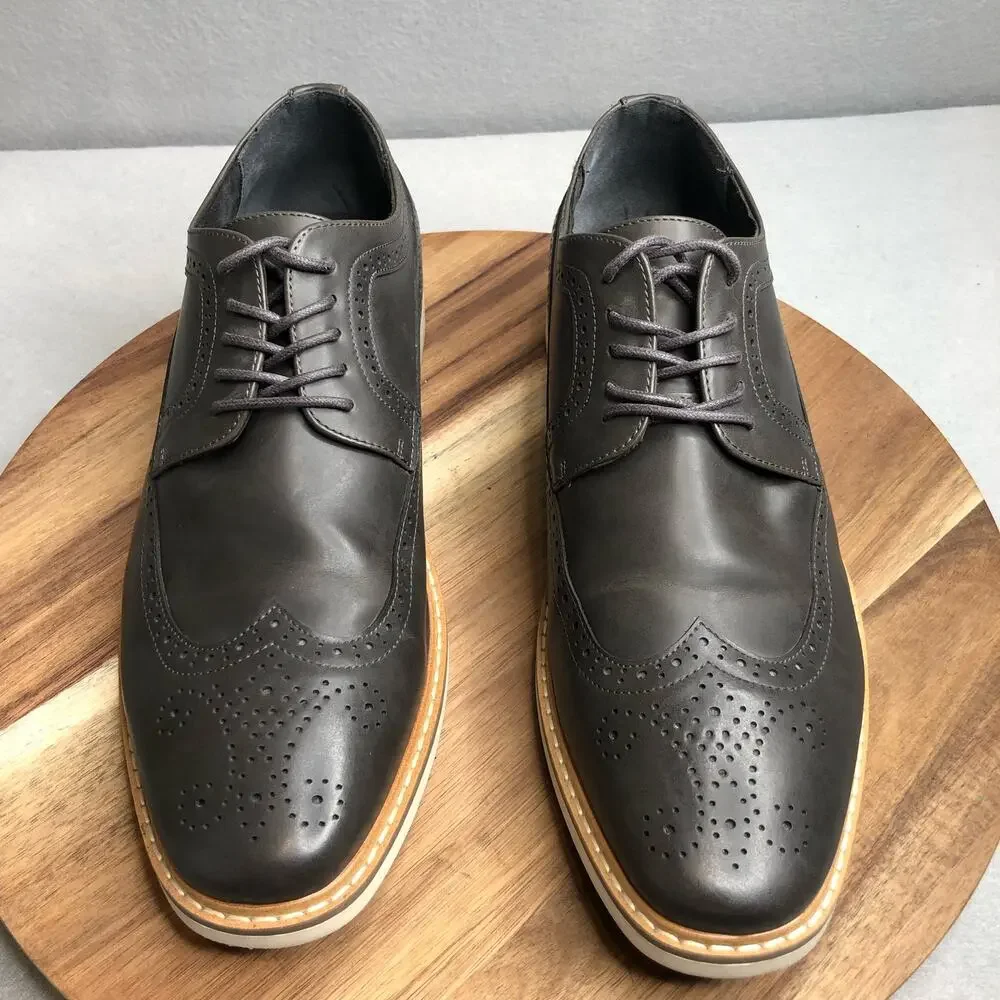 Unlisted by Kenneth Cole Jetson Lace Up Oxford Mens Size 10.5 Dark Gray EUC - Picture 2 of 8